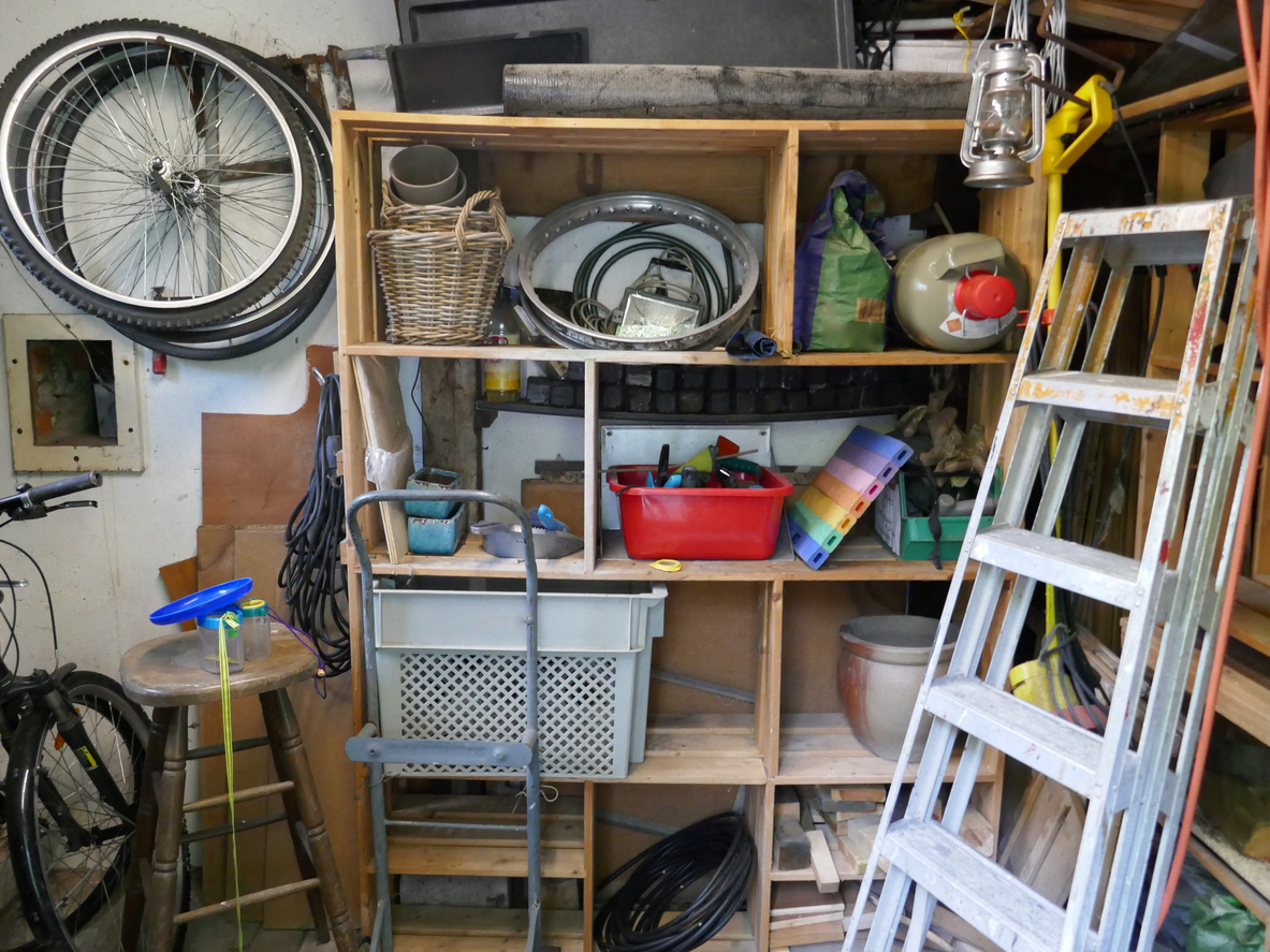 room in house filled with clutter